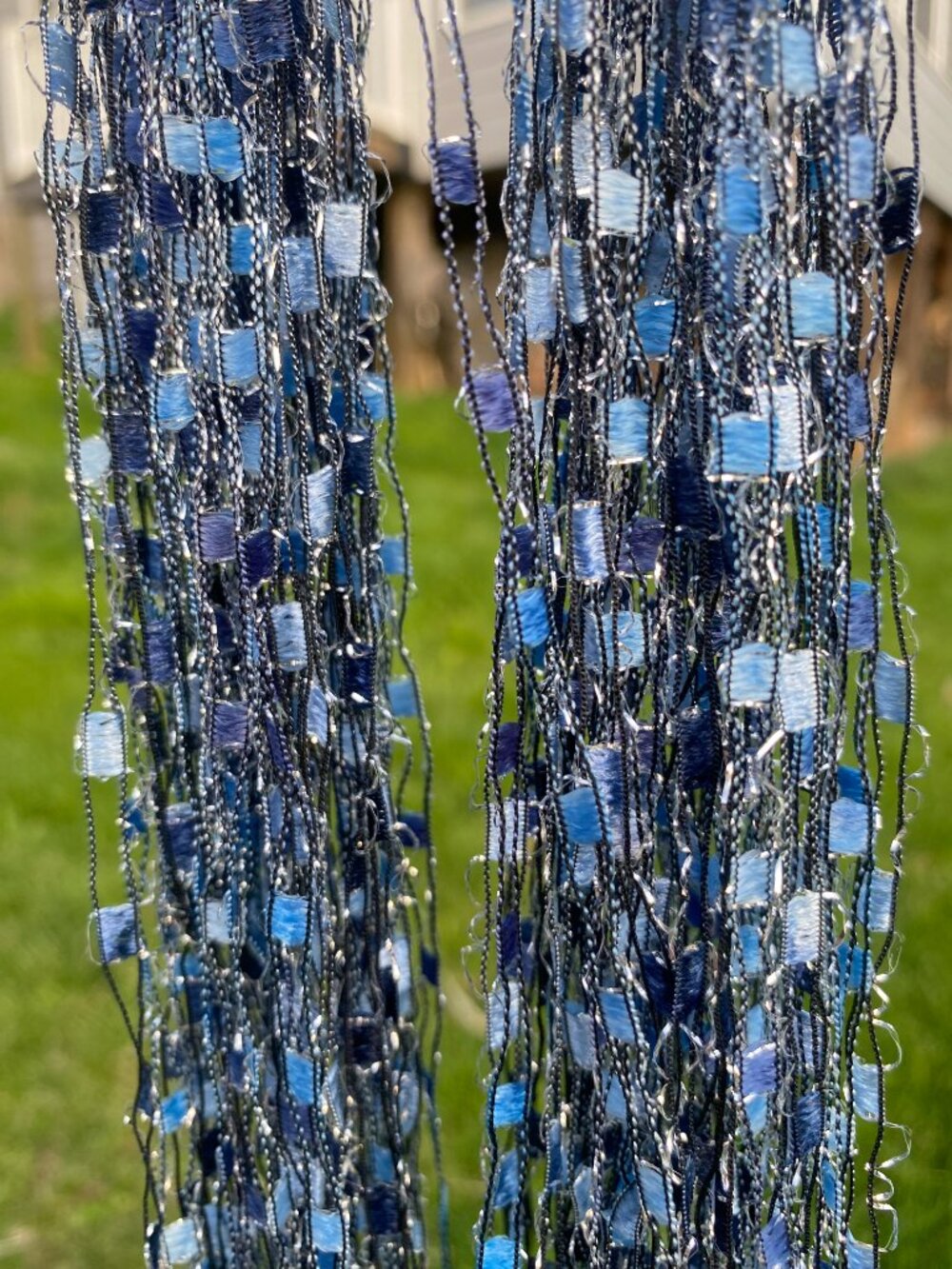 Women's Blue Scarf - Picture 6 of 9
